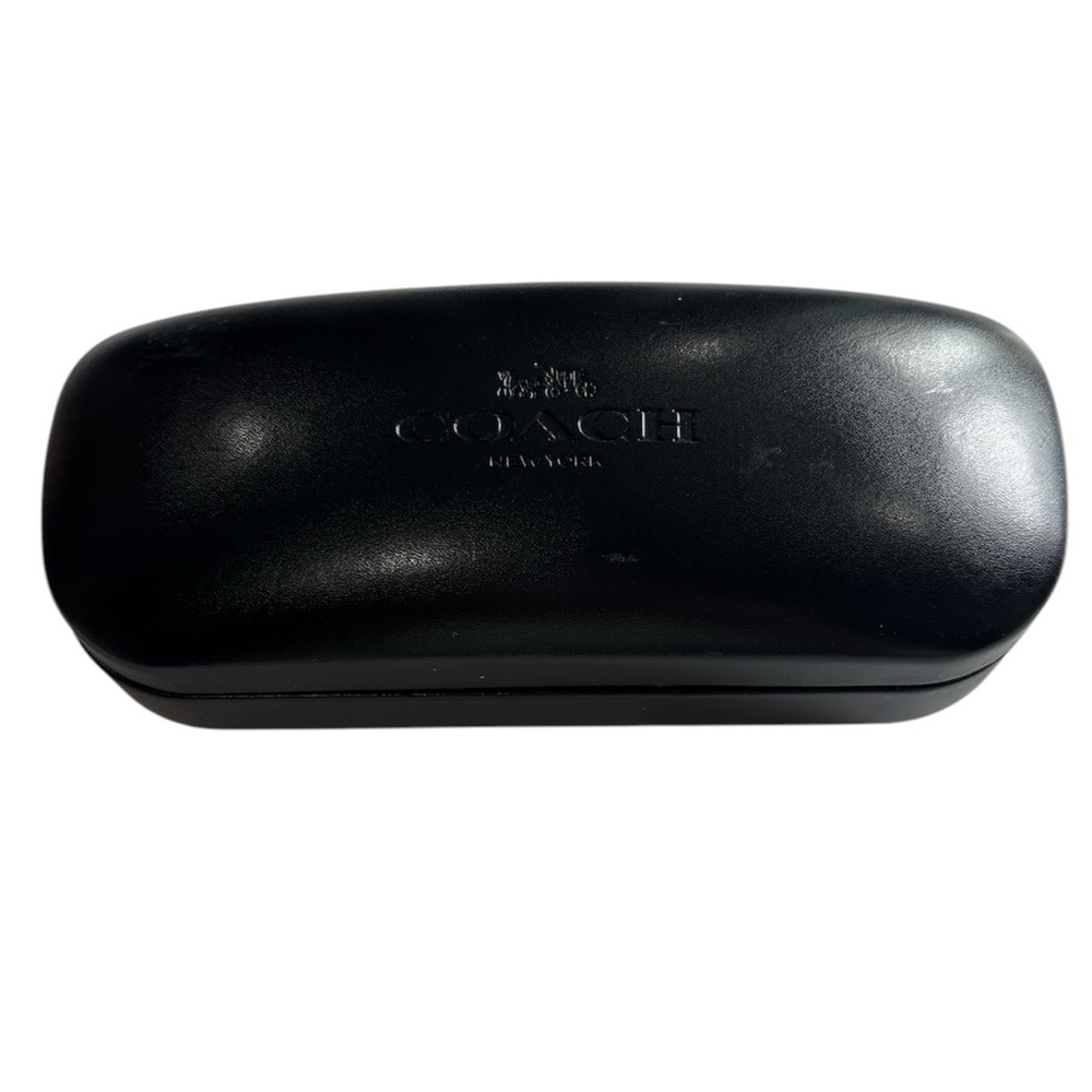 Coach Black Leather Hard Clam-Shell Sunglass Case